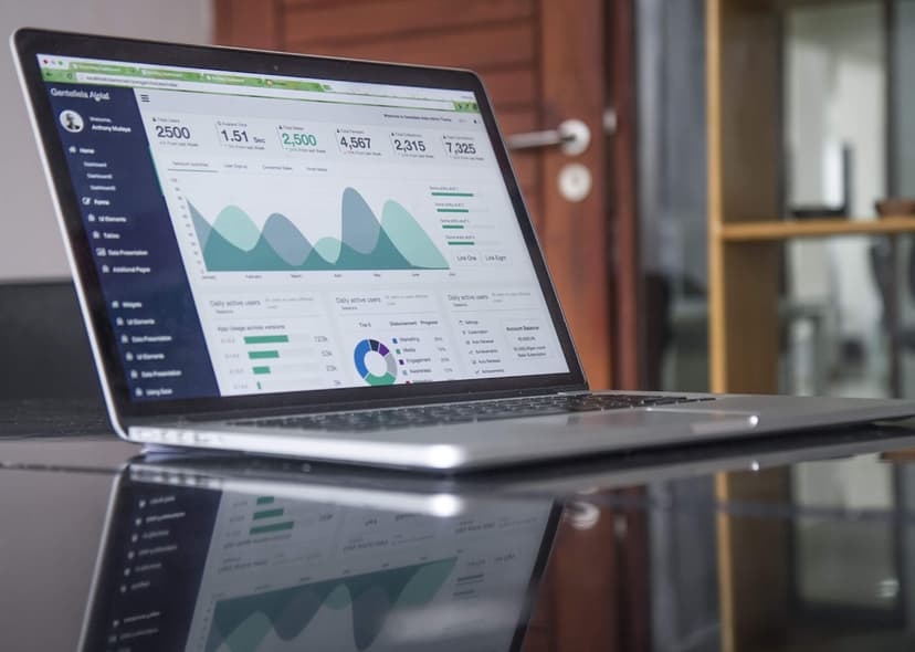 Marketing analytics dashboard with funnel metrics